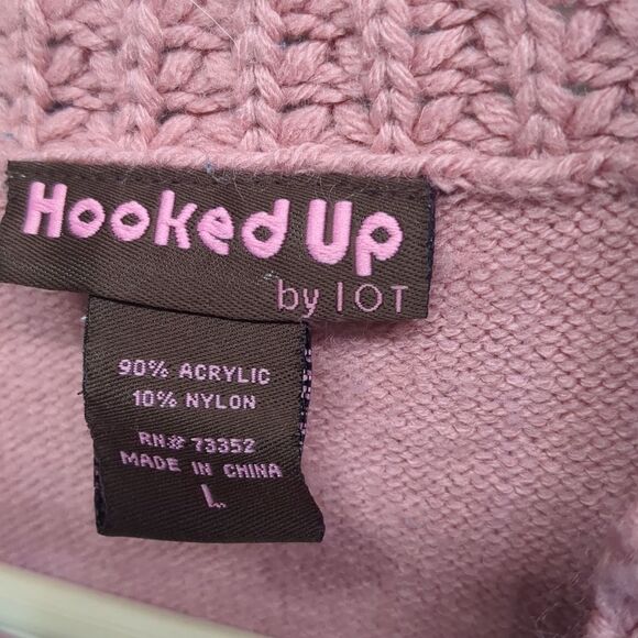Hooked Up V Neck Sweater Top Women's Size Large - Picture 5 of 6
